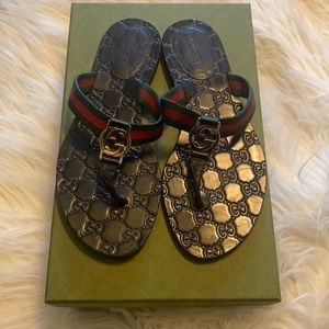 Gucci Web thong sandals